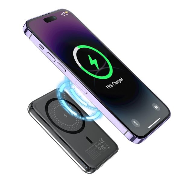 CHOETECH B655-SL 5000mAh Magnetic Wireless Power Bank 10W (Silver) - Image 3