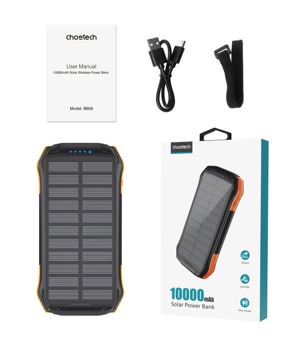 CHOETECH B659 10000mAh Solar Power Bank - Image 5