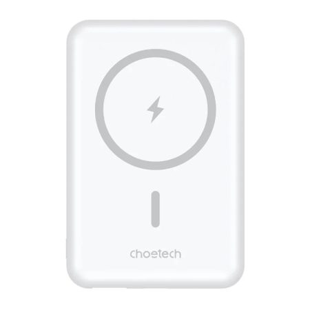 CHOETECH B662-WH USB-A + USB-C + Wireless Magnetic Power bank 5000mAh (White)