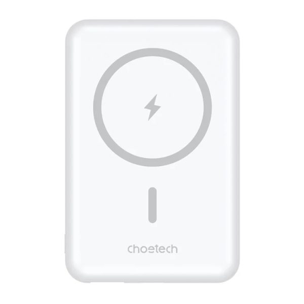 CHOETECH B662-WH USB-A + USB-C + Wireless Magnetic Power bank 5000mAh (White)