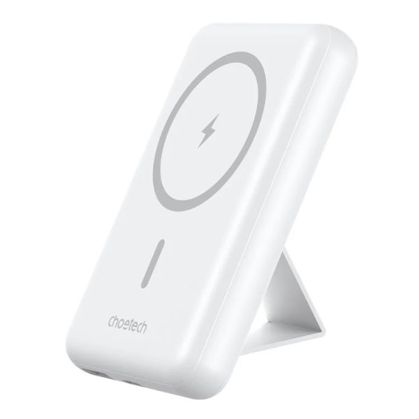 CHOETECH B662-WH USB-A + USB-C + Wireless Magnetic Power bank 5000mAh (White) - Image 2