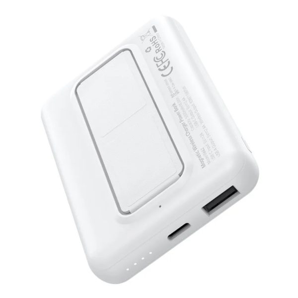 CHOETECH B662-WH USB-A + USB-C + Wireless Magnetic Power bank 5000mAh (White) - Image 3
