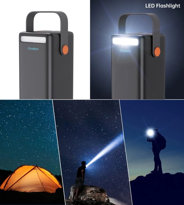 CHOETECH B664 50000mAh PD65W Power Bank with LED Flashlight LCD Display - Image 5