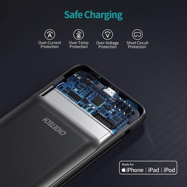 CHOETECH B688-BK 10000mAh MFi Certified PD18W Power Bank (with 2 cables) - Image 6