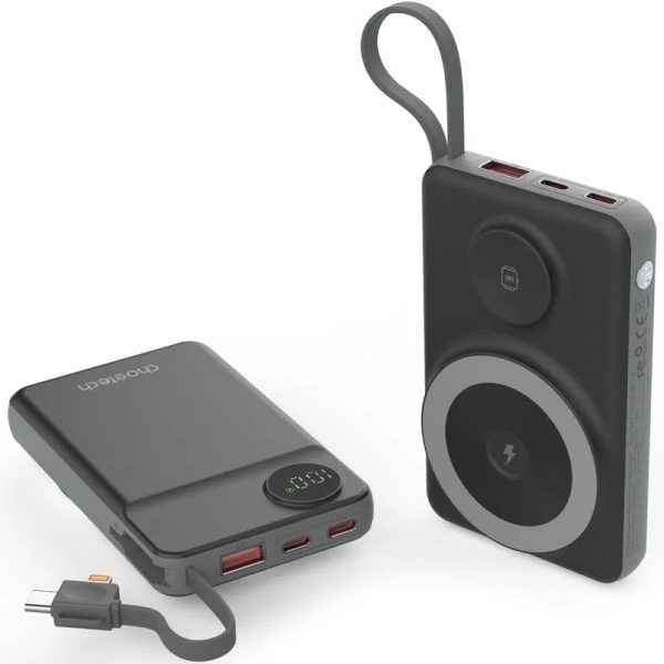 CHOETECH B695-BK 10000mAh 22.5W USB-A + USB-C x 2 + MagLeap Wireless Charge Power Bank Black - Image 3