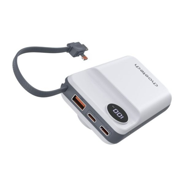 CHOETECH B696-WH 20000mAh 22.5W USB-A + USB-C x 2 + MagLeap Wireless Charge Power Bank White - Image 2