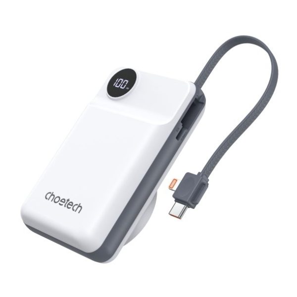 CHOETECH B696-WH 20000mAh 22.5W USB-A + USB-C x 2 + MagLeap Wireless Charge Power Bank White - Image 4