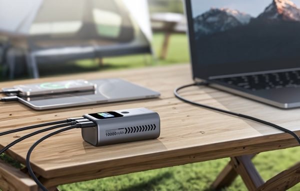 CHOETECH B701-GY 10000mAh PD30W USB-A + USB-C x 2, 3-Port & TFT Display Power Bank - Image 6