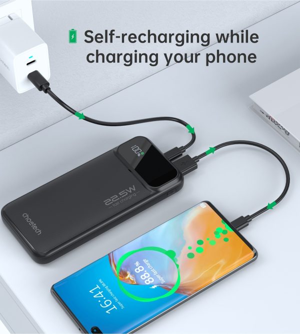 CHOETECH B728 10000mAh Power Bank PD22.5W with Digital Display - Image 6