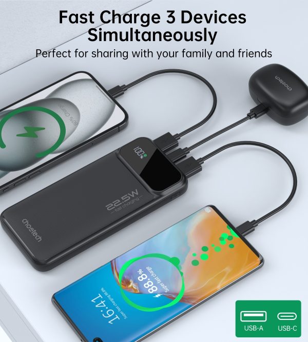 CHOETECH B728 10000mAh Power Bank PD22.5W with Digital Display - Image 7