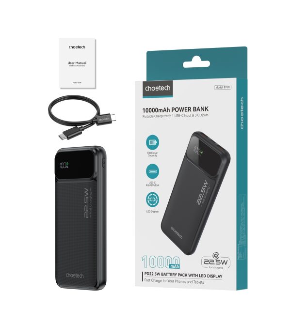 CHOETECH B728 10000mAh Power Bank PD22.5W with Digital Display - Image 11