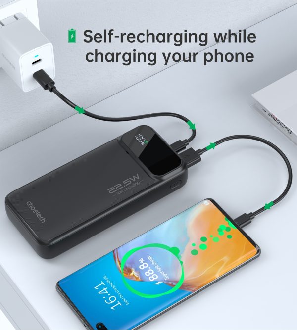 CHOETECH B729 20000mAh Power Bank PD22.5W with Digital Display - Image 5