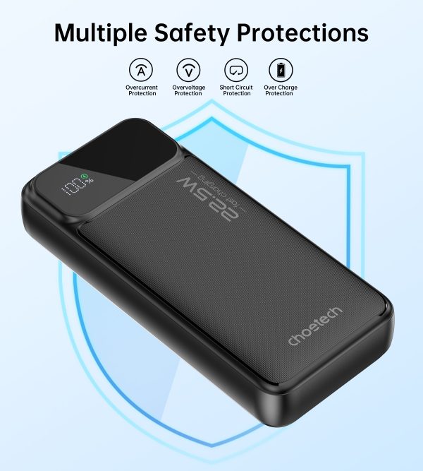 CHOETECH B729 20000mAh Power Bank PD22.5W with Digital Display - Image 6