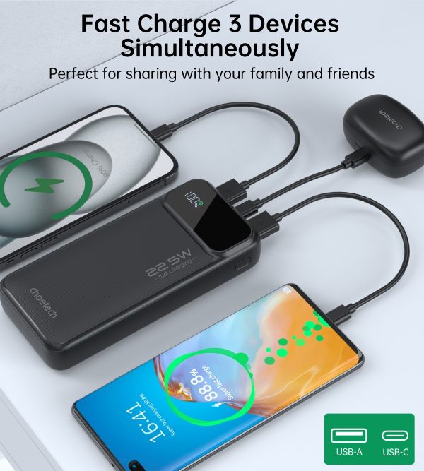 CHOETECH B729 20000mAh Power Bank PD22.5W with Digital Display - Image 9
