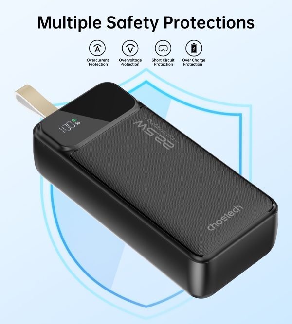 CHOETECH B730 30000mAh Power Bank PD22.5W with Digital Display - Image 3