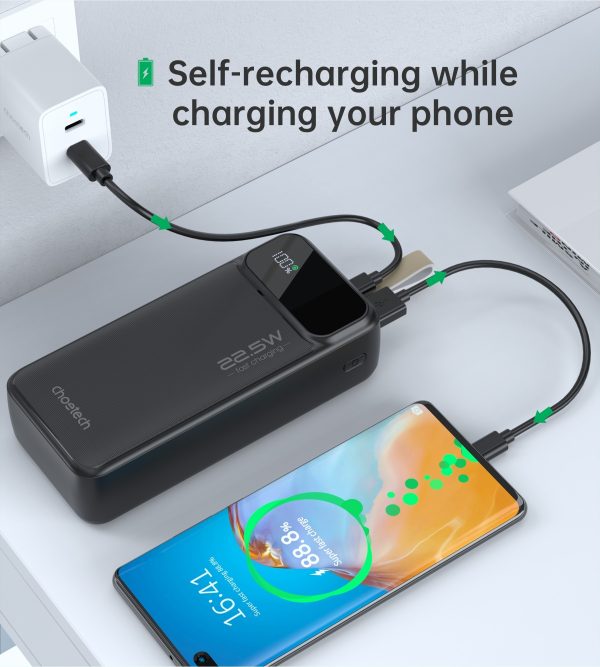 CHOETECH B730 30000mAh Power Bank PD22.5W with Digital Display - Image 7