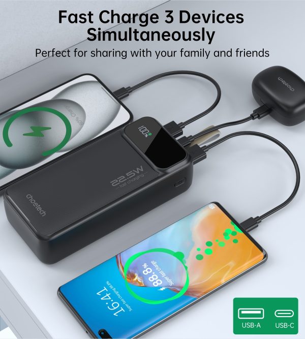 CHOETECH B730 30000mAh Power Bank PD22.5W with Digital Display - Image 10