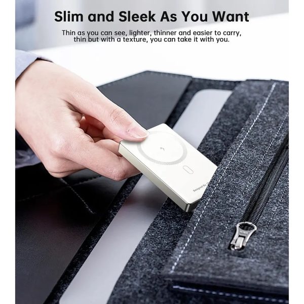 CHOETECH B739-WH 20W Slim USB-C 10000mAh Magnetic Power Bank - White - Image 3