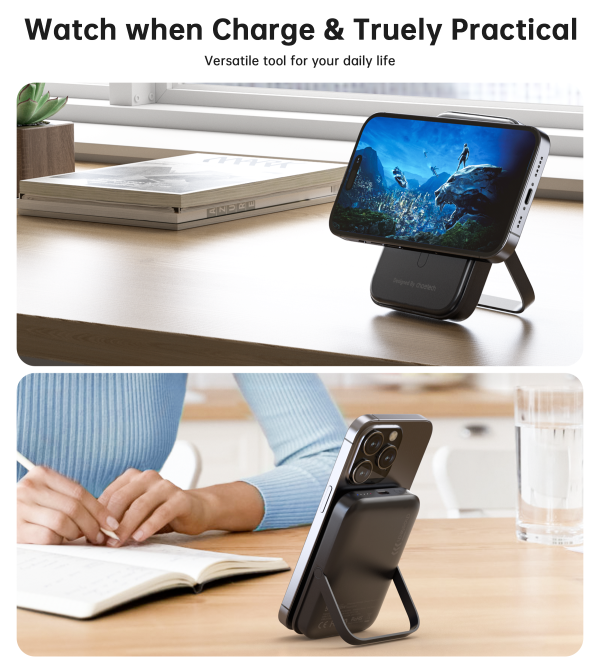 CHOETECH B743-BK 10000mAh PD20W Magnetic Power Bank with Holder Black - Image 7