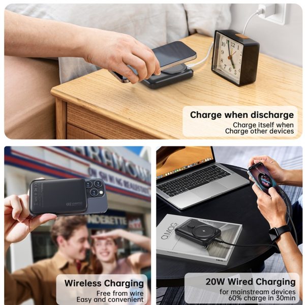 CHOETECH B743-BK 10000mAh PD20W Magnetic Power Bank with Holder Black - Image 12