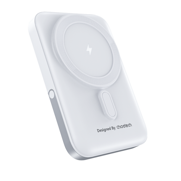CHOETECH B743-WH 10000mAh PD20W Magnetic Power Bank with Holder White - Image 2