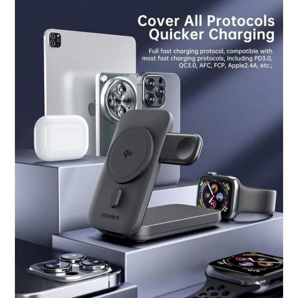 CHOETECH B750 Qi2 Certified 3-in-1 magnetic charger Stand with 10000mAh battery - Image 9