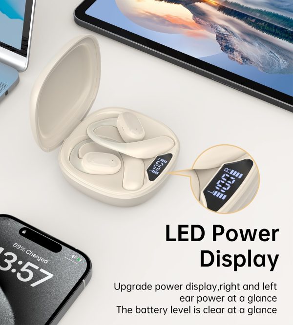 CHOETECH BH-T25 OWS Painless New Concept Bluetooth Earbuds V5.3 TWS White - Image 5