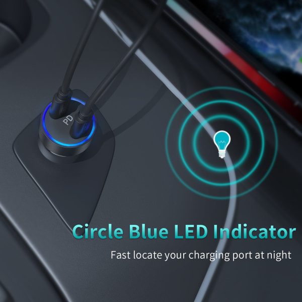 CHOETECH C0054 2-Port 40W USB-C Car Charger Adapter - Image 5