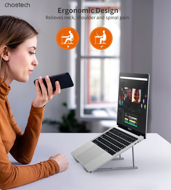 CHOETECH H055-GY Aluminum Foldable Laptop Stand - Image 3