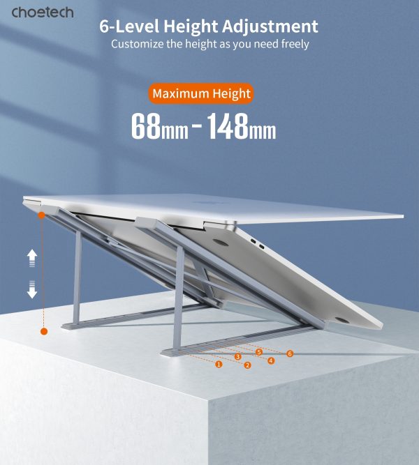 CHOETECH H055-GY Aluminum Foldable Laptop Stand - Image 4