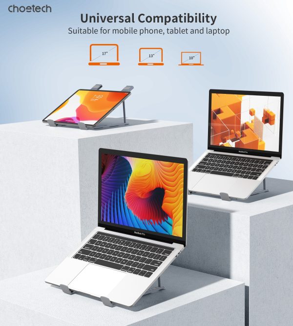 CHOETECH H055-GY Aluminum Foldable Laptop Stand - Image 6