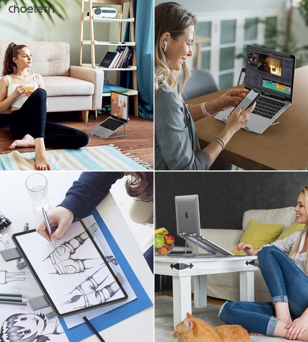 CHOETECH H055-GY Aluminum Foldable Laptop Stand - Image 7