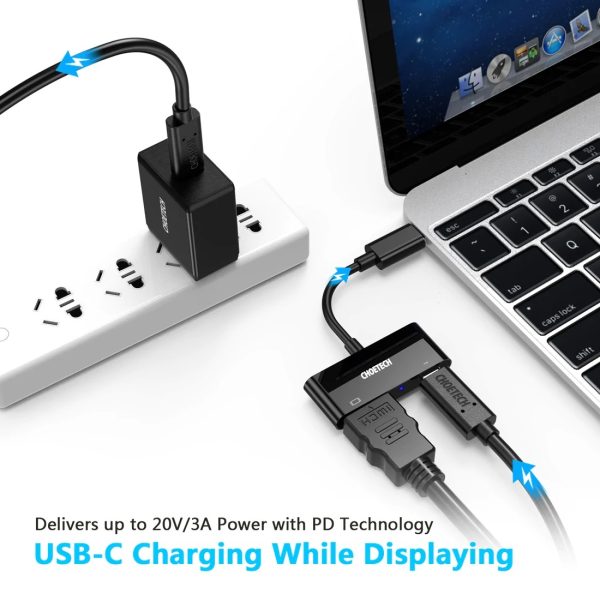 CHOETECH HUB-M03 USB-C To HDMI Adapter(4K@60hz) with 60W PD Charging Port - Image 3