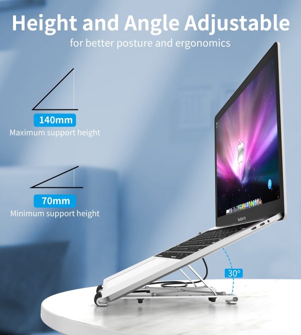 CHOETECH HUB-M43 7-in-1 USB-C Multiport Adapter with Foldable Laptop Stand - Image 6
