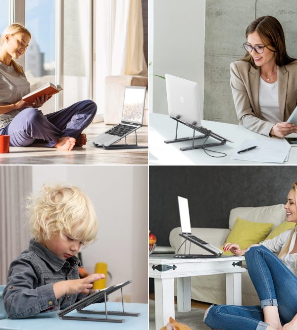 CHOETECH HUB-M48 7-in-1 Hub + Foldable Laptop stand USB-C to HDMI 4K/USB-A/TF&SD/USB-C with PD Charging - Image 6