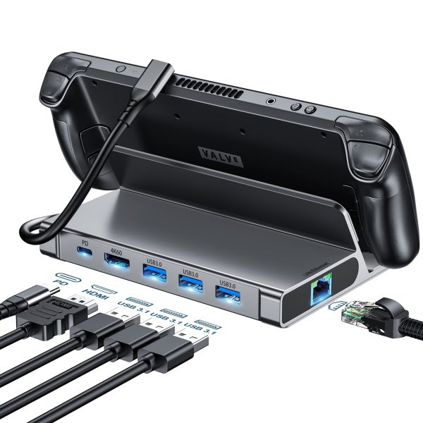 CHOETECH HUB-M50 6-in-1 USB-C 100W Aluminum Steam Deck Docking Station - Image 2