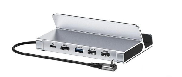 CHOETECH HUB-M77-GY PD100W 5-in-1 USB-C PD+HDMI+USB 3.0A/F+USB2.0 Steam Deck Docking Station - Image 2