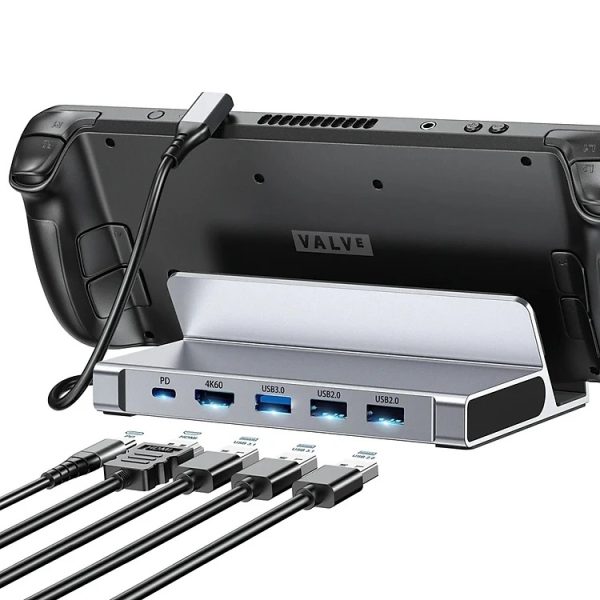 CHOETECH HUB-M77-GY PD100W 5-in-1 USB-C PD+HDMI+USB 3.0A/F+USB2.0 Steam Deck Docking Station - Image 7
