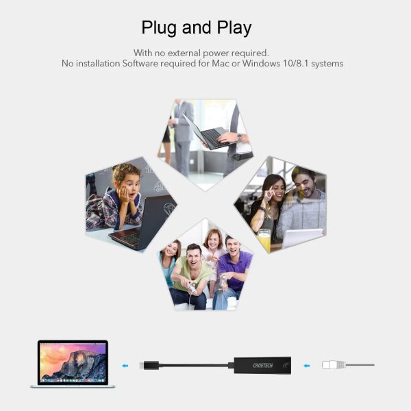 CHOETECH HUB-R01 USB 3.1 Type-C To RJ45 Gigabit Ethernet Adapter - Image 6
