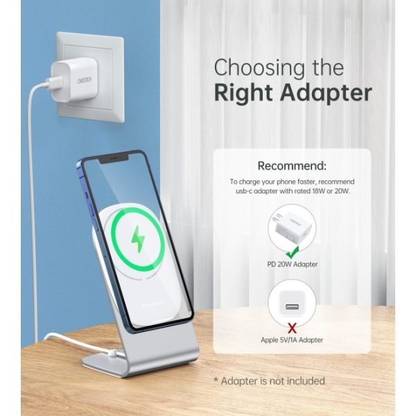 CHOETECH MA00117-SL MagLeap Magnetic Wireless Charger with Stand and AC Adapter - Image 2