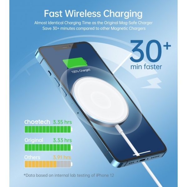 CHOETECH MA00117-SL MagLeap Magnetic Wireless Charger with Stand and AC Adapter - Image 5