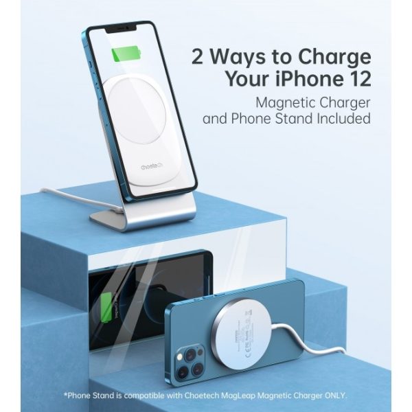 CHOETECH MA00117-SL MagLeap Magnetic Wireless Charger with Stand and AC Adapter - Image 6