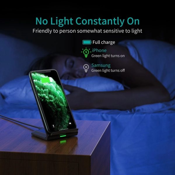 CHOETECH MIX00093 Fast Wireless Charging Stand 10W Qi-Certified T524S 2-Pack - Image 3