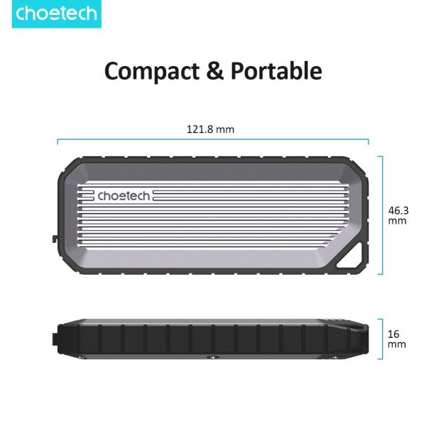 CHOETECH MSE004-GY USB3.2 Chips M.2 NVME / SATA SSD Protocol 10Gbps Transfer Speed Enclosure with IP65 water-Proof and Dust -Proof (Support 8TB Max) - Image 5