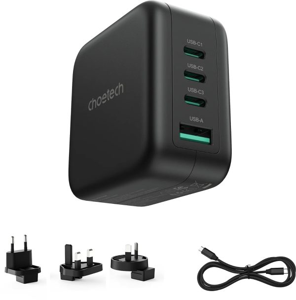 CHOETECH PD6055 GAN USB-C + USB-A 70w Travel Charger (US/EU/UK/AU) - Image 2