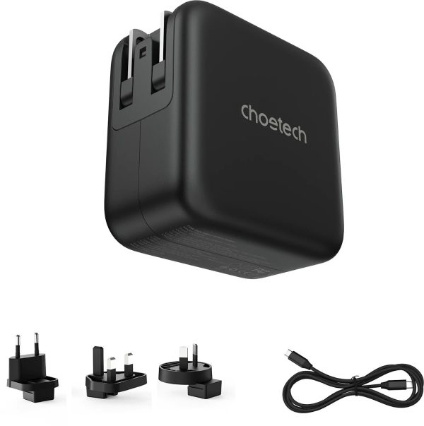CHOETECH PD6055 GAN USB-C + USB-A 70w Travel Charger (US/EU/UK/AU) - Image 3