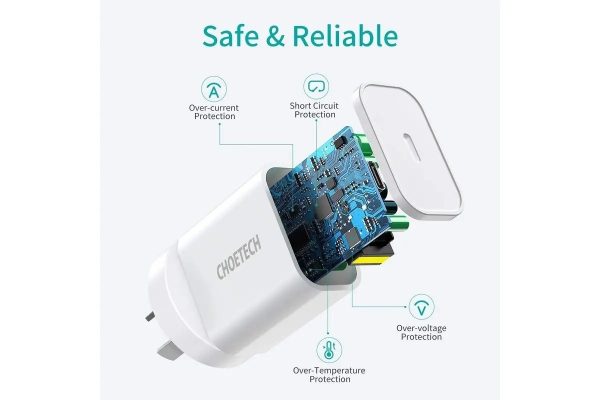 CHOETECH Q5004CL PD20W USB-C iPhone Fast Charger with MFi Certified USB-C Cable - Image 4