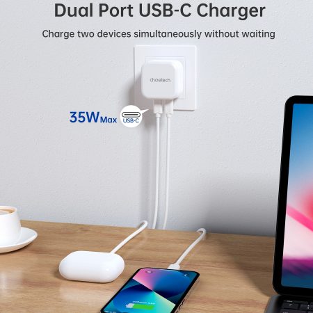 CHOETECH Q5008 PD 35W Dual USB-C Charger - Image 7