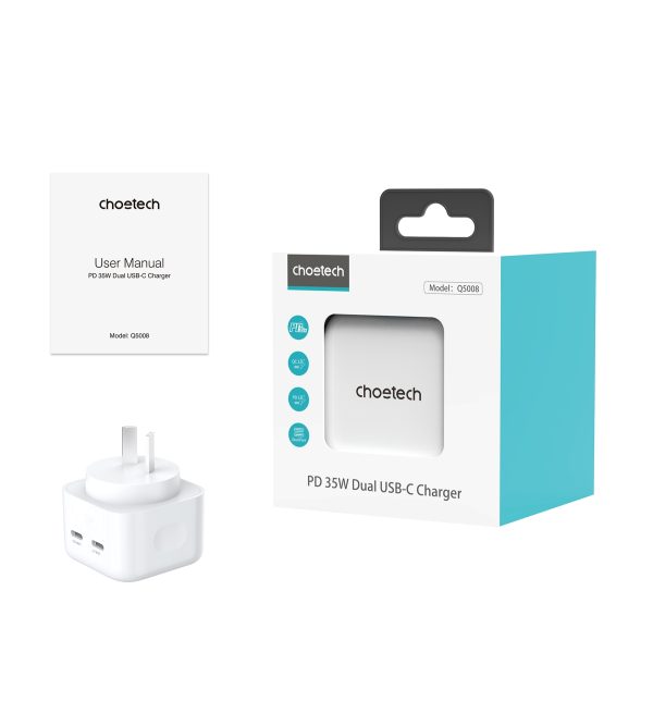 CHOETECH Q5008 PD 35W Dual USB-C Charger - Image 6