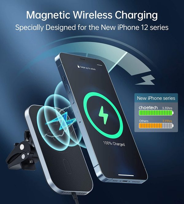 Choetech T200-F MagLeap Magnetic Wireless Car Charger for iPhone 12 - Image 3